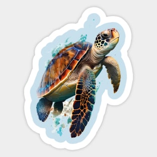 Ocean's Grace: Realistic Sea Turtle Sticker